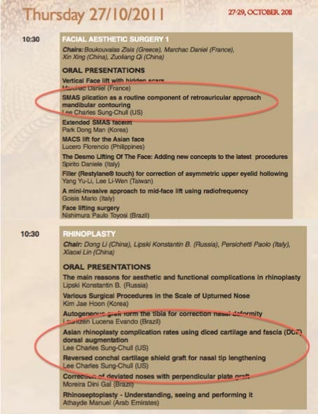 Program for speakers at the Chinese European meeting