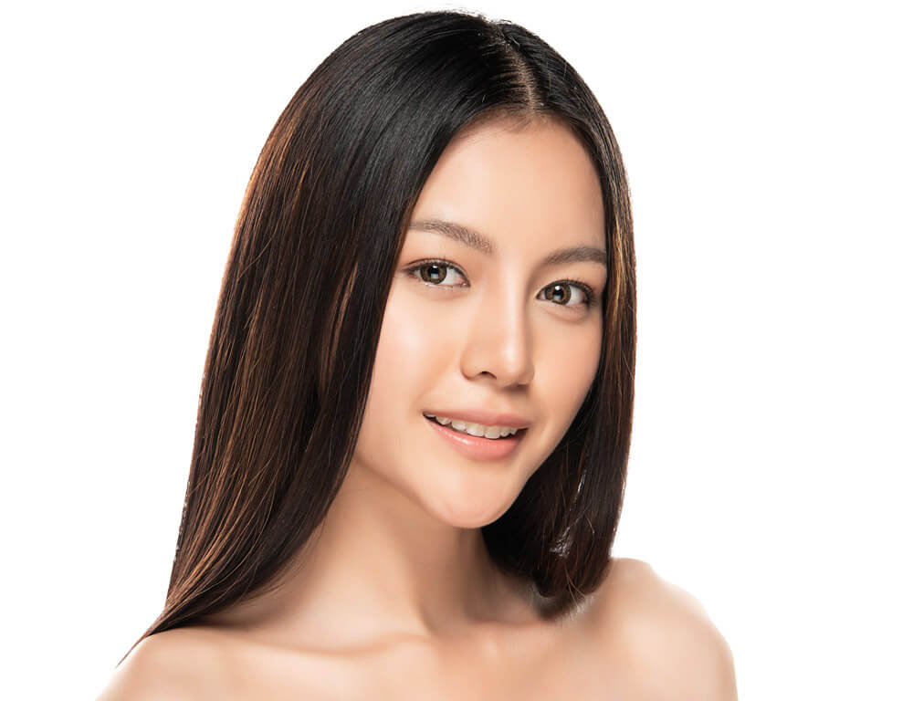 Young asian woman with straight hair