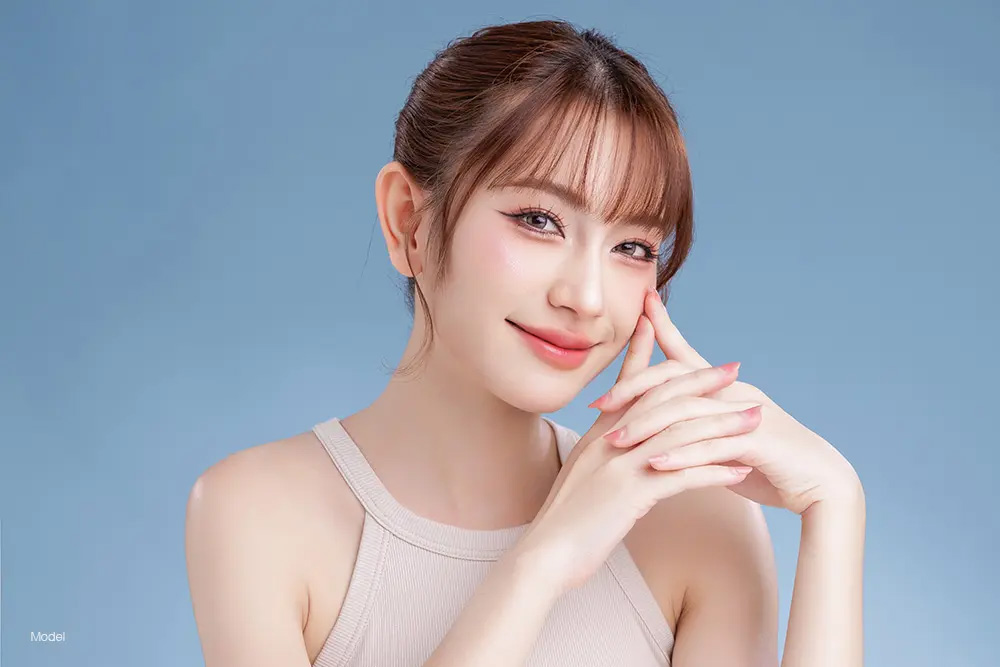 Asian woman with short hair